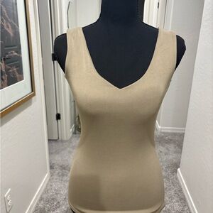Vintage cache bodycon stretchy taupe tan tank top